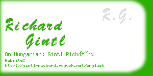 richard gintl business card